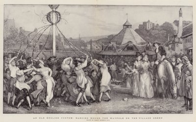 An Old English Custom, Dancing Round the Maypole on the Village Green by Robert Walker Macbeth